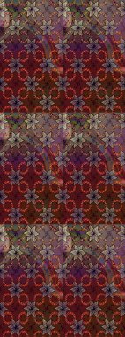 Raster illüstrasyonu. Çiçekli güzel suluboya desen. Kahverengi ve mor renklerde.