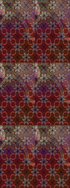 Raster illüstrasyonu. Çiçekli güzel suluboya desen. Kahverengi ve mor renklerde.