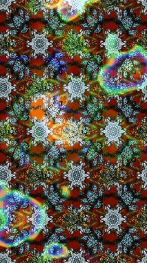 Modern çiçek arkaplanı. Parlak renkli çiçekleri ve gri ve kahverengi renkte yaprakları olan harika bir çiçek deseni. Halk tarzı. Moda baskıları için zarif bir şablon.