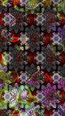 Raster illüstrasyonu. Egzotik çiçekler, botanik olarak parlak, siyah ve gri renkler üzerine klasik bir doğa. Klasik tropikal doğal elementlerin suluboya seti.