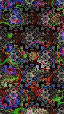 Renkli Yaz Temalı eskiz kalıbı. Sevimli çiçek raster deseni. Modaya uygun kumaş deseni. Düz Çiçek Elementleri Tasarımı.