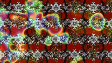 Raster illustration. Floral pattern. Flourish ornamental spring garden texture. Flower sketch background.