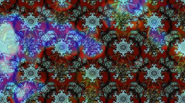 Moda baskıları için zarif bir şablon. Parlak renkli çiçekleri olan ve mavi ve kahverengi renkli yaprakları olan harika bir çiçek deseni. Halk tarzı. Modern çiçek arkaplanı.