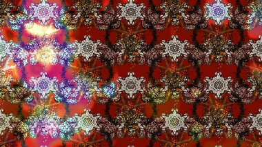 Çiçek desenli raster, kahverengi ve kırmızı çizgi grafik desenli soyut raster arkaplan. Modern stil dokusu.