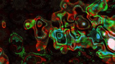 Halk tarzı. Parlak renkli çiçekleri ve siyah ve kahverengi renkte yaprakları olan harika bir çiçek deseni. Moda baskıları için zarif bir şablon. Modern çiçek arkaplanı.