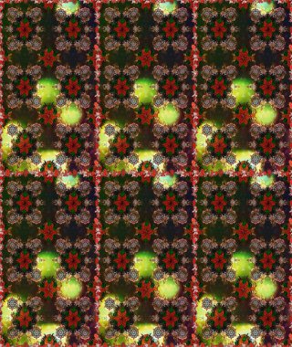 Raster illüstrasyonu. Çiçekli, suluboya desenli kusursuz çiçek deseni. Düz Çiçek Elementleri Tasarımı. Renkli Bahar Temalı Kusursuz Arkaplan. Kahverengi ve gri renkte çiçekler.