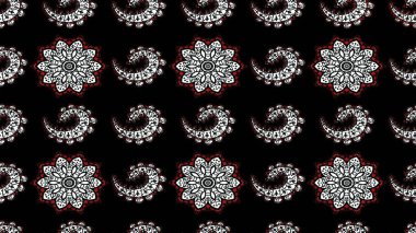 Renkli Bahar Teması eskiz kalıbı. Taslak desenli, modaya uygun kumaş deseni. Düz Çiçek Elementleri Tasarımı. Raster illüstrasyonu. Şirin çiçek elementleri..