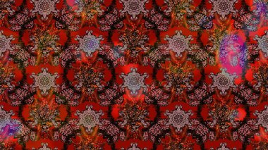 Zarif, parlak ve eskiz kahverengi ve kırmızı çiçek desenli tasarım. Raster. Sabıka baskıları, bebek kıyafetleri, duvar kâğıtları, paket kutuları vb..