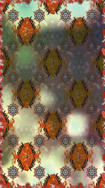 Kahverengi renkte kahverengi papatya deseni. Kahverengi renklerde. Raster illüstrasyonu.