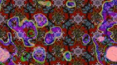 Arkaplan dokusu, duvar kağıdı, kırmızı ve kahverengi renkli çiçek teması. Kabile sanatı boho baskısı, klasik çiçek arkaplanı. Soyut etnik raster çizim kalıbı.