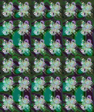 Modern çiçek arkaplanı. Halk tarzı. Moda baskıları için zarif bir şablon. Parlak renkli çiçekleri ve yeşil ve gri renkte yaprakları olan muhteşem bir çiçek deseni..