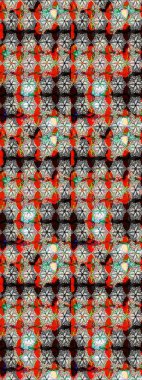 Raster illüstrasyonundaki çiçek desenli çizim. Tarafsız ve siyah renkte çiçekler.