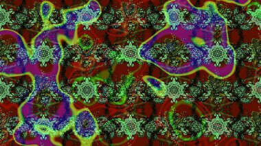 Raster. Zarif, parlak ve eskiz yeşil ve kırmızı çiçek desenli tasarım. Sabıka baskıları, bebek kıyafetleri, duvar kâğıtları, paket kutuları vb..