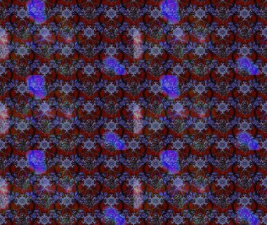 Şirin çiçekli eskiz deseni ve kahverengi renkli yapraklar, suluboya çiçek deseni, duvar kağıdı, kart veya kumaş için fayanslı. Raster illüstrasyonu.