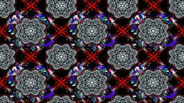 Raster Modaya uygun kumaş deseni. Düz Çiçek Elementleri Tasarımı. Renkli Bahar Teması eskiz kalıbı. Siyah renkli şirin çiçek deseni.