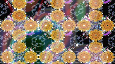 Bej el çizimi desen. Raster deseni. Sanat bej tarzı çiçeklere ilham verir ve arka plan bırakır. Karalama çiçekleri çizim deseni.