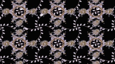 Suluboya tarzında siyah renkte çiçekler. Çiçek izi. Suluboya çizim deseni.