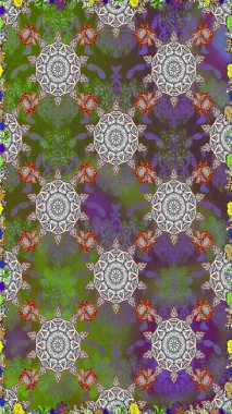 Gömlek baskısı için çiçek boyası. Çiçeksiz desenli arka plan. Gri ve yeşil renkte çiçekler.