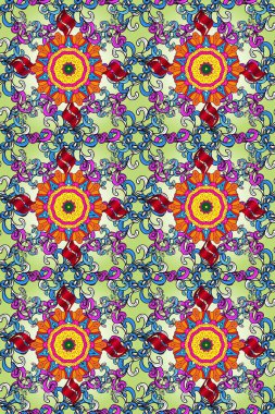 Doodle tarzı. Tekstil ve kapak tasarımı için mükemmel. Renkli siyah ve tarafsız desenli. El çizimi dikişsiz sonbahar çiçekleri deseni. Siyah ve nötr renkte çiçekler.