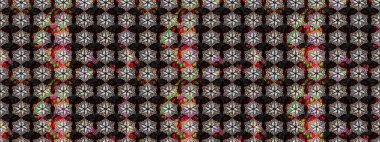 Tekstil, kumaş, kapaklar, duvar kağıtları, baskı, naylon, koleksiyon defteri, örgü, dekupaj için güzel bir eskiz. Küçük siyah ve kahverengi renkte oldukça eski bir besin torbası deseni, çiçekler. Millefleurlar.