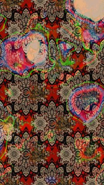 Küçük çiçekteki sevimli çiçek deseni. Varicolobeige Raster çizimi. Birçok bej soyut çiçekli tropikal çizim deseni.