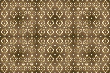 Geleneksel klasik altın desen. Kahverengi, bej ve nötr renklerde altın desenli altın elementler. Barok tarzında kusursuz bir doğulu süsü. Raster doğulu süsü.