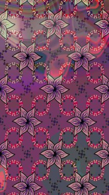 Sevimli çiçek raster deseni. Düz Çiçek Elementleri Tasarımı. Renkli Bahar Teması eskiz kalıbı. Mor renkte çiçekler.