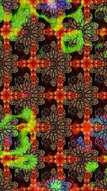 Düz Çiçek Elementleri Tasarımı. Raster illüstrasyonu. Renkli Bahar Teması eskiz kalıbı. Chichi 'nin kumaş kalıbını çiz. Çiçek deseni.