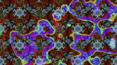 Dallı bahar çiçekleriyle desen, kahverengi renklerle çiçek siluetiyle desen. Raster deseni.