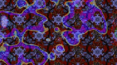 Nazik, sevimli çiçek arkaplanı. Çiçekli karalama şeklinde Raster çiçek deseni. Mor ve kahverengi renkte çiçekler.