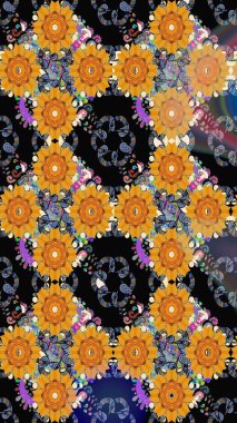 Çiçek desenli eskiz. Siyah renkli çiçekler. Tişört baskısı için çiçek boyama rasteriName.