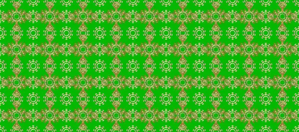 Damask pürüzsüz yineleme kalıbı. Antika altın tekrarlanabilir duvar kağıdı. Yeşil ve kahverengi renklerde altın element. Barok tarzında altın çiçekli süs..