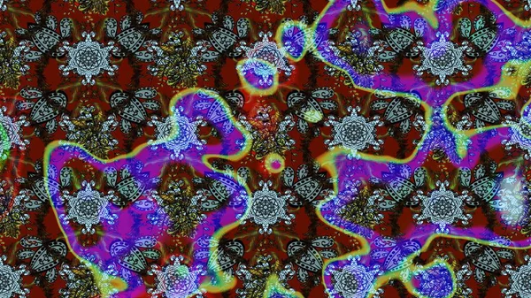 Dallı bahar çiçekleriyle desen, kahverengi renklerle çiçek siluetiyle desen. Raster deseni.