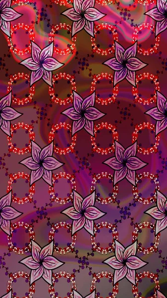 Yumuşak, bahar çiçekleri mor renklerde. Yaprak ve çiçeklerin suluboya resimleri, mor renkte çizimler. Raster illüstrasyonu.