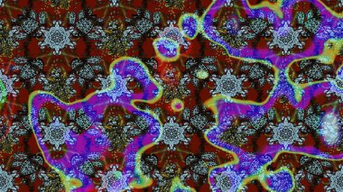 Dallı bahar çiçekleriyle desen, kahverengi renklerle çiçek siluetiyle desen. Raster deseni.