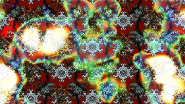 Düz Çiçek Elementleri Tasarımı. Raster Illustrasyon 'daki Çiçek Deseni' nin son moda çizimi. Yeşil ve nötr renklerde çiçekler. Renkli Yaz Teması çizim şablonu.