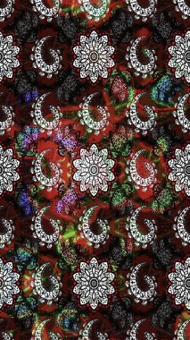 Halk tarzı. Parlak renkli çiçekleri olan ve kahverengi ve siyah renkli yaprakları olan harika bir çiçek deseni. Modern çiçek arkaplanı. Moda baskıları için zarif bir şablon.