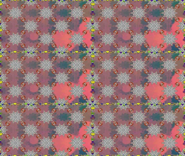 Eski usul. Kumaş, tekstil, duvar kağıdı baskısı için. Raster illüstrasyonu. Tomurcukları papatya çiçekleri olan sevimli bir çiçek deseni. Miles Fleur, süslü püslü bir süs. Kusursuz arkaplan.