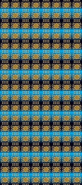 Barok tarzında kusursuz bir doğulu süsü. Geleneksel altın desenli mavi ve siyah renkler üzerinde altın elementlerle.