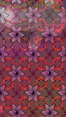 Renkli Bahar Teması eskiz kalıbı. Sevimli çiçek raster deseni. Düz Çiçek Elementleri Tasarımı. Kahverengi renkte çiçekler.