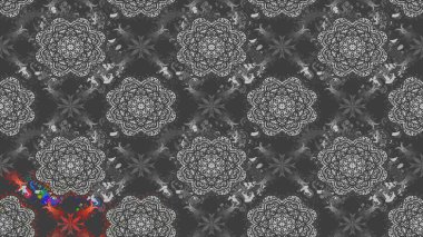 Raster Çiçek İllüstrasyonu güzel tekstil. Gri renkli etnik çiçeklerle zarif eskiz deseni.