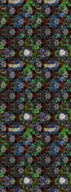 Renkli Bahar Teması eskiz kalıbı. Düz Çiçek Elementleri Tasarımı. Parlak arkaplan eskiz desenli çiçekli fantezi tasarımı.