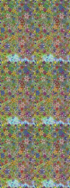 Yeşil ve nötr renklere karalamalar çizen kusursuz çiçek deseni. Raster illüstrasyonu.