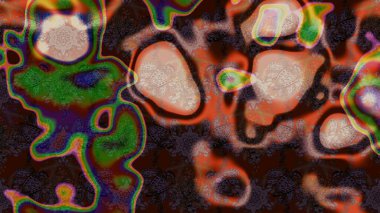 Kumaş desenli papatya çiçeği detayı. Kahverengi ve yeşil renkte çiçekler.