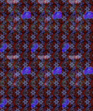 Şirin çiçekli eskiz deseni ve kahverengi renkli yapraklar, suluboya çiçek deseni, duvar kağıdı, kart veya kumaş için fayanslı. Raster illüstrasyonu.