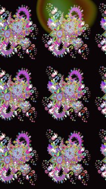 Oldukça eski bir besin torbası deseni, küçük siyah renkte, çiçekler. Millefleur 'lar. Tekstil, kumaş, kapaklar, duvar kağıtları, baskı, paket, koleksiyon defteri, örgü, dekupaj için çiçek arkaplanı..