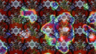 Raster illüstrasyonundaki çiçek desenli çizim. Düz Çiçek Elementleri Tasarımı. Renkli Yaz Temalı eskiz kalıbı. Kahverengi ve kırmızı renkte çiçekler.