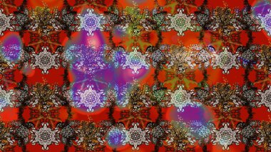 Gömlek, arka plan modelini çiz. Tropik çiçekler. Kahverengi ve kırmızı renkte çiçekler.