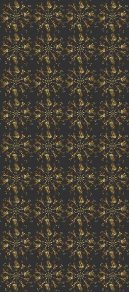 Gri ve kahverengi renkleri altın elemanları ile sorunsuz vintage desen. Noel, kar tanesi, yeni yıl 2019.