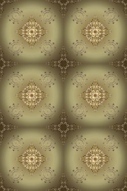 Sembol bayramı, yeni yıl kutlamaları, altın desenler. Tarafsız ve bej renklerde altın kar taneleri. Kış kar dokusu duvar kağıdı. Noel altın kar taneleri kusursuz desen.